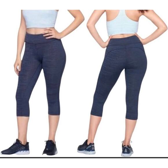 Outdoor voices OV grey micro stripe‎ cropped leggings size XL - Picture 1 of 6
